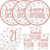 21. Geburtstag Partyset Einweggeschirr roségold 48 tlg. Produktbild-Vorschau 1