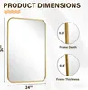 24'' x 36''Kúpeľňové zrkadlo s hliníkovým rámom na montáž Náhľad obrázku produktu 2
