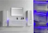 Badmöbelset 120cm Königsblau Weiß Hochglanz LED-Funktion Produktbild-Vorschau 1