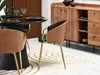 Chaise de salle à manger CERYS - noyer / noir / or Voir les images du produit 9