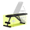 A black adjustable weight bench is shown with diagrams indicating its adjustable angles and height. Podgląd zdjęcia produktu