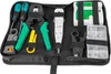 A black carrying case with various network cable testing tools laid out inside. Náhled obrázku produktu