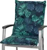 A close-up shot of a chair cushion with a tropical leaf pattern. Produktbild-Vorschau