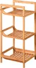 A three-tiered bamboo shelf unit. Produktbild-Vorschau