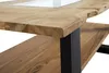 Couchtisch mit Glaseinsatz Baumkante massiv Akazie natur Produktbild-Vorschau 4