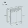 A line drawing of a laundry basket with dimensions and weight information. Produktbild-Vorschau