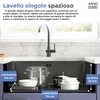 ANW HOME Lavello cucina 74x44 cm nero Graphite Nano acciaio Anteprima dell’immagine prodotto 2