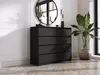 Komoda 8 zásuviek, farba: matná čierna, 120 x 101 x 39 cm Náhľad obrázku produktu 2