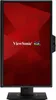 A ViewSonic monitor displayed vertically with a red abstract background. Produktbild-Vorschau