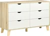 HOMCOM Commode 6 tiroirs commode chambre meuble de Voir les images du produit 1