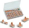 A clear, well-lit product shot of a set of Wago lever connectors in a clear plastic case, with several individual connectors displayed in the foreground. Produktbild-Vorschau