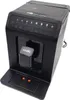 A black automatic espresso and cappuccino machine is shown from a slightly elevated front-left angle against a white background. Voir les images du produit