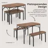 COSTWAY 3-teiliges Esstisch Set , Küchentisch mit 2 Bänken Produktbild-Vorschau 7