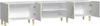 A white TV cabinet with wooden legs and handles, shown with its doors open. Náhľad obrázku produktu