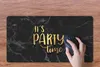 MuchoWow® Mauspad Mousepad Zitat - Party - Gold - Marmor Produktbild-Vorschau 3