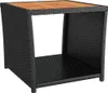 vidaXL Table d'appoint avec plateau en bois noir Poly rotin Voir les images du produit 1