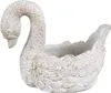 Clayre & Eef Blumentopf Schwan 19x11x15 cm Weiß Stein Produktbild-Vorschau 1