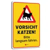 Vorsicht Katzen! Aluverbund Schild I 20 x 30 cm I Achtung Produktbild-Vorschau 1