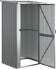 A silver corrugated metal shed with its doors open. Produktbild-Vorschau