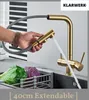 KLARWERK® Felix | ausziehbare 3-Wege Armatur Edelstahl Gold Produktbild-Vorschau 5