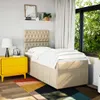 Design Möbel Boxspringbett mit Matratze Creme 100x200 cm Produktbild-Vorschau 6