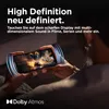 A person is holding a smartphone displaying a game, with sound wave graphics emanating from the device. Produktbild-Vorschau