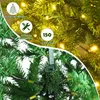 A close-up collage of a Christmas tree, showing its branches, lights, and assembly details. Voir les images du produit