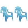 Kinder-Gartenstühle 2 Stk. Blau 37x34x44 cm PP Holzoptik Produktbild-Vorschau 1