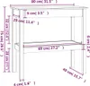 vidaXL Table console 80x40x75 cm pin massif Voir les images du produit 7