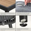 A collage of four close-up images showcasing different features of a garden furniture set. Produktbild-Vorschau