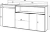 COZY Credenza, Mobile, Cucina, 150x35x75cm, 3 Porte, grande Anteprima dell’immagine prodotto 4