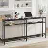Schmaler Konsolentisch 180 cm mit 2 Ablagen – Sofatisch Produktbild-Vorschau 4