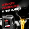 A dark background with a canister of motor oil and oil being poured. Produktbild-Vorschau