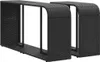 Two black poly rattan storage shelves are shown against a white background. Náhled obrázku produktu