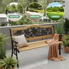 Akord Banc De Jardin Rose Noir/Bois Naturel 125X52X76 Voir les images du produit 8