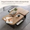 Moderner Couchtisch mit LED, 2‑in‑1‑Design Sofatisch, frei Produktbild-Vorschau 4