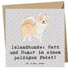 Mr. & Mrs. Panda Grußkarte Islandhund Freude - Grau Pastell Produktbild-Vorschau 1