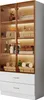 Merax Glasvitrine mit 2 Schubladen, mit LED, Hochschrank, Produktbild-Vorschau 10