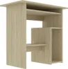 A 3D rendering of a wooden computer desk with shelves. Anteprima dell’immagine prodotto