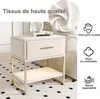 Table de chevet en velours beige avec LED multicolores, 1 Voir les images du produit 3