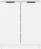 A front view of a white cabinet with two doors. Voir les images du produit