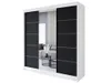 Easy4You R6 200 cm Weiß/Schwarz Schiebetüren Kleiderschrank Produktbild-Vorschau 3