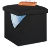 Pouf Relaxdays con vano portaoggetti, pieghevole, imbottito Anteprima dell’immagine prodotto 1