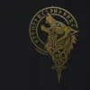 Viking Wolf Nordic Fenrir Runes Wolf Head Celtic Gold Uni Náhled obrázku produktu 3