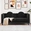 vidaXL Sofa mit Kissen 2-Sitzer Schwarz Samt Produktbild-Vorschau 2