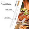 7 Stück Premium Edelstahl Grillspieße 60 cm – Flache BBQ Produktbild-Vorschau 5