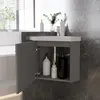 40 cm Anthrazit Matt Badmöbel Set Eckwaschtisch mit Produktbild-Vorschau 2