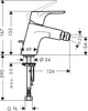 hansgrohe Focus Bidetmischer, Ausladung 126mm, Zugstangen Produktbild-Vorschau 2