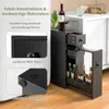 A narrow cabinet with bottles and a wine bottle on top, placed next to a larger white cabinet. Náhled obrázku produktu