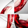 A collage of four close-up shots of red wine being poured into a glass. Produktbild-Vorschau
